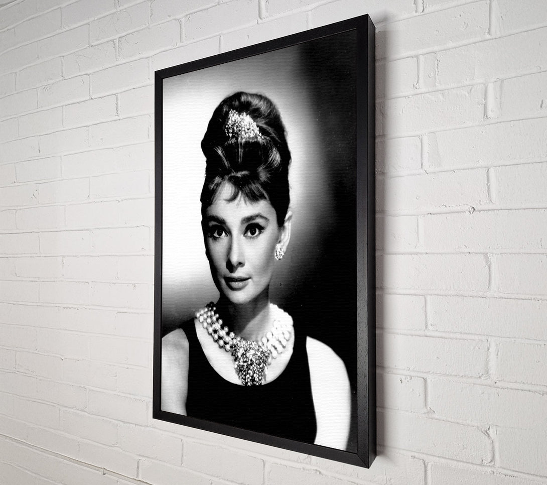  A Canvas Print of Audrey Hepburn Diamonds And Pearls Canvas Wall Art