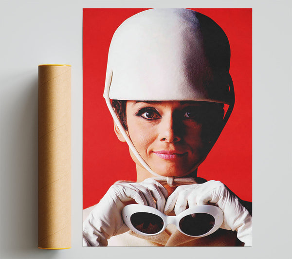 Audrey Hepburn Goggles Poster