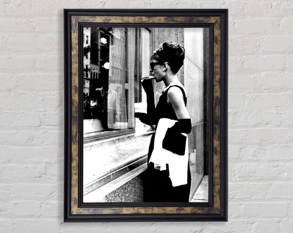 Audrey Hepburn Window Shopping Framed Print
