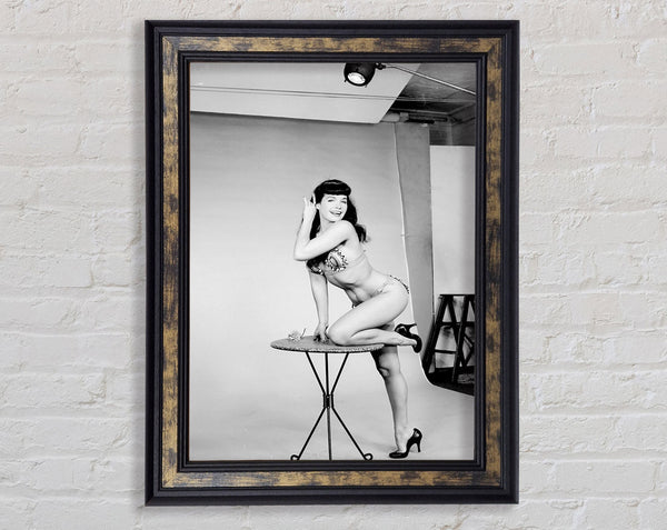 Bettie Page Swimsuit Framed Print