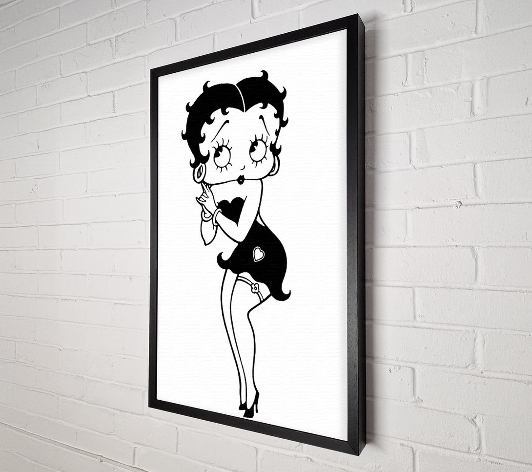  A Canvas Print of Betty Boop Love Heart Canvas Art