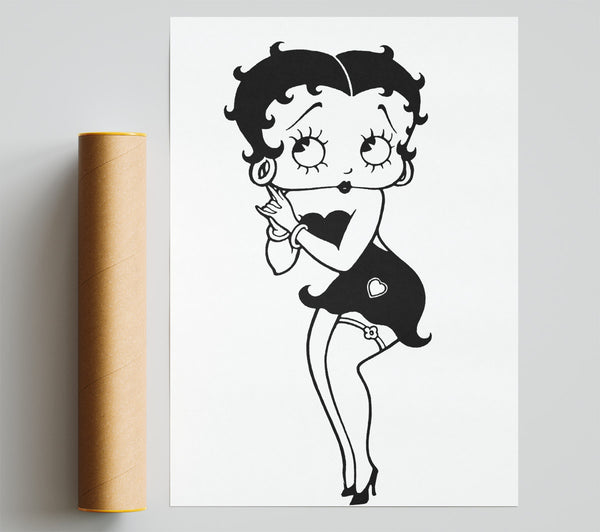 Betty Boop Love Heart Print