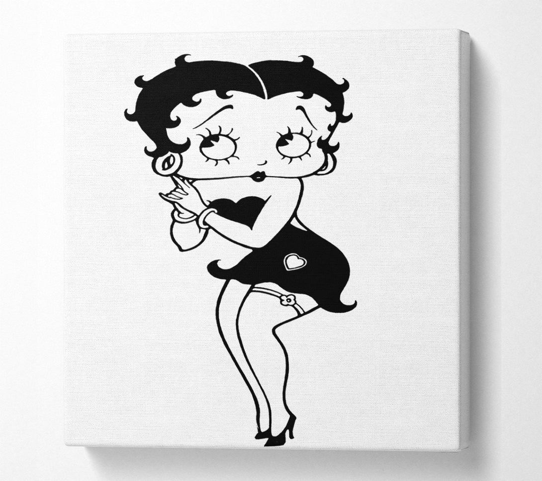  A Canvas Print of Betty Boop Love Heart Canvas Art