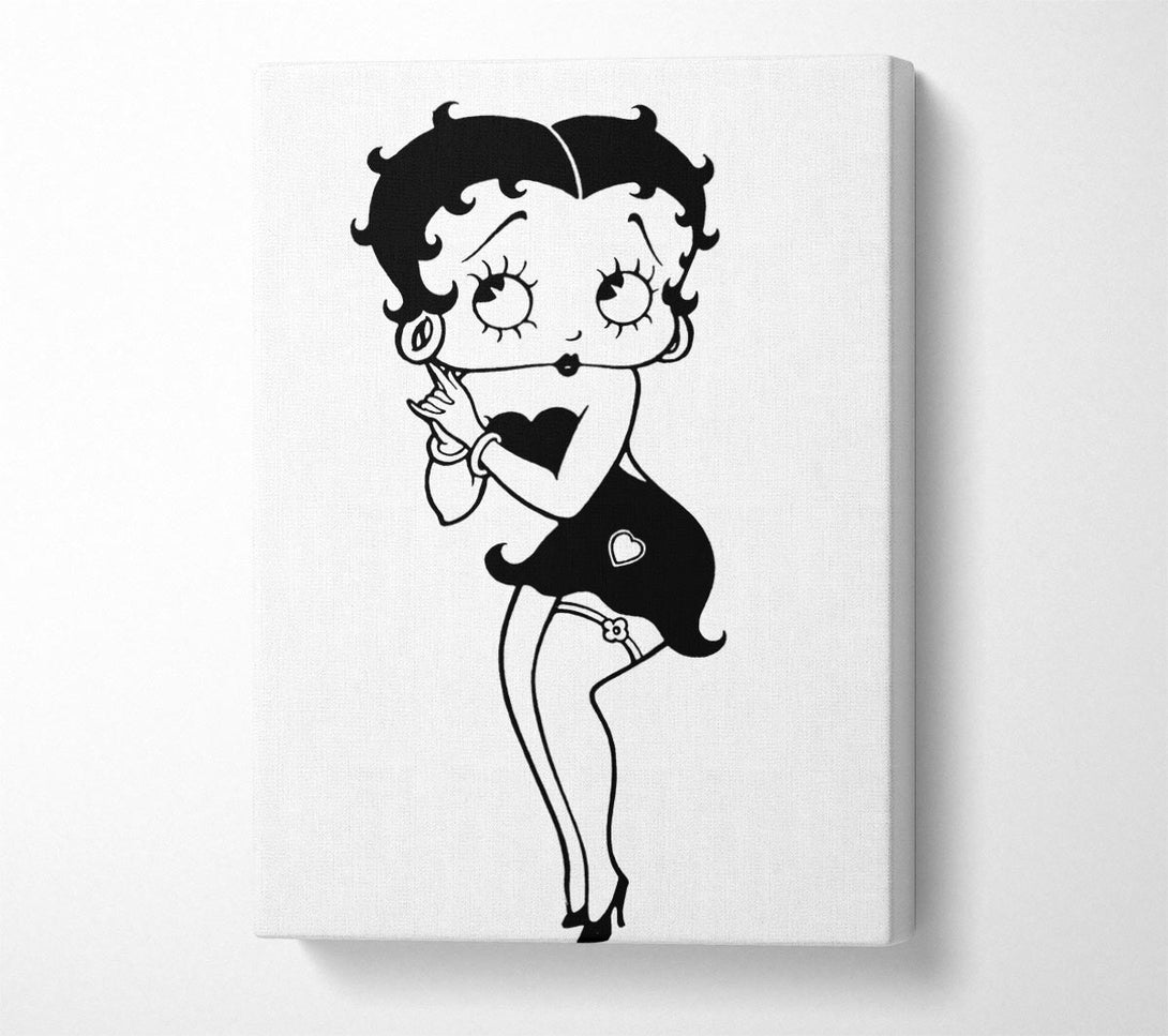  A Canvas Print of Betty Boop Love Heart Canvas Art