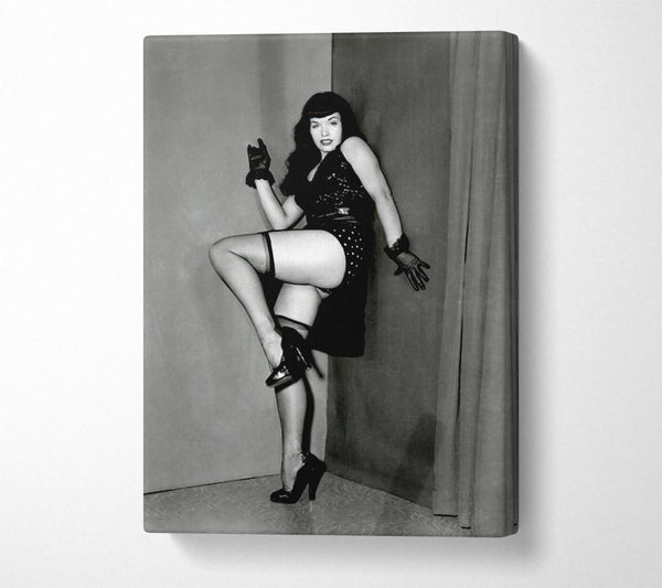 Betty Page Cornered Canvas Print
