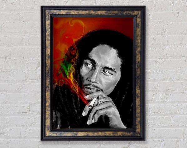 Bob Marley Smoke Framed Print