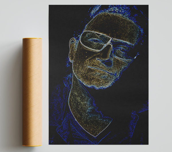 Bono Black Poster