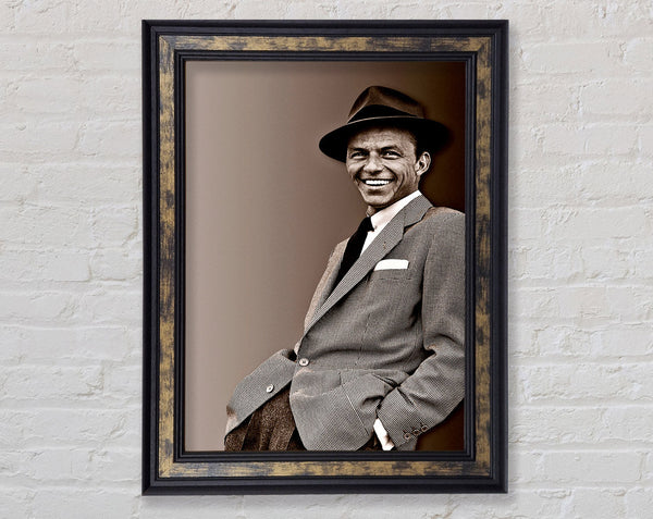 Frank Sinatra Sepia Framed Print