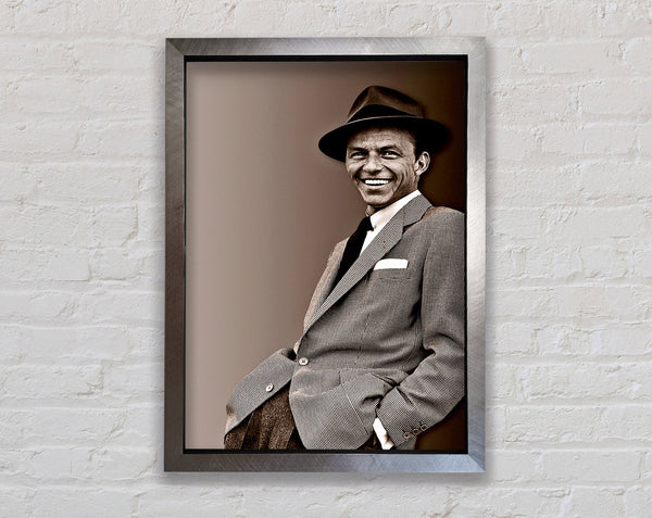 Frank Sinatra Sepia Framed Print