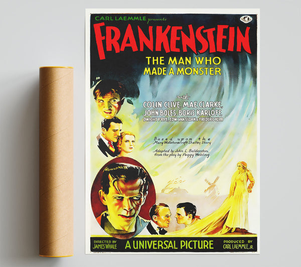 Frankenstein The Man Who Made A Monster Poster