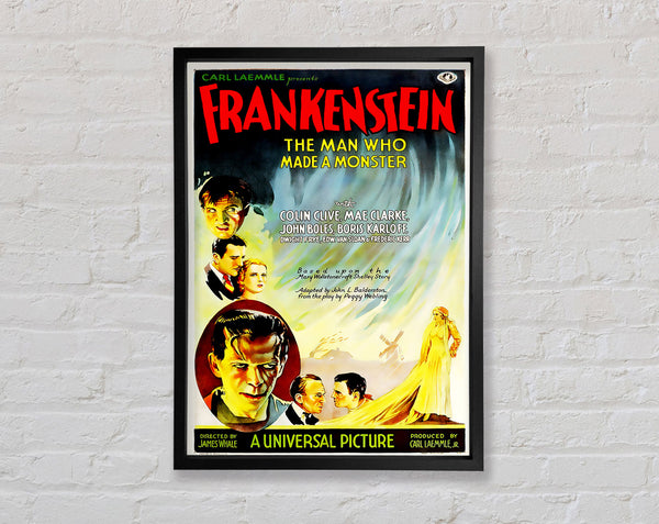 Frankenstein The Man Who Made A Monster Framed Print
