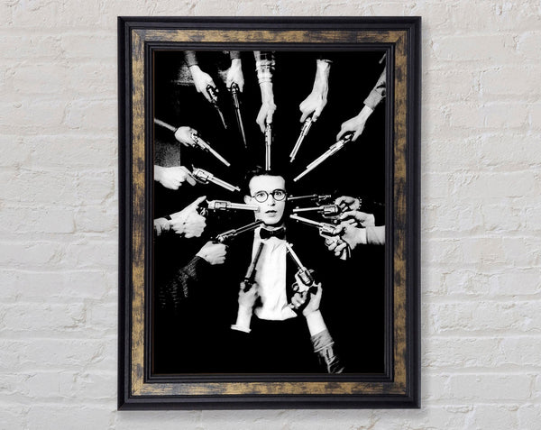 Harold Lloyd Guns Framed Print