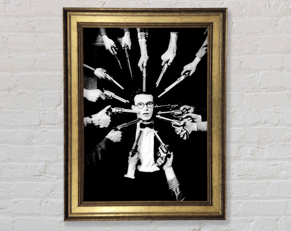 Harold Lloyd Guns Framed Print