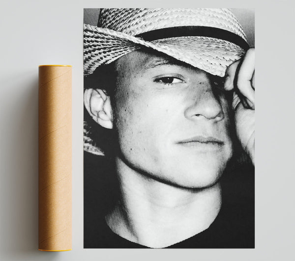 Heath Ledger Hat B N W Poster