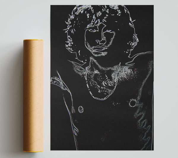 Jim Morrison Black Giclee Print