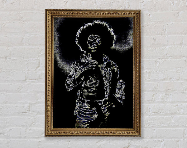 Jimi Hendrix Black Framed Print