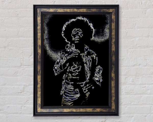 Jimi Hendrix Black Framed Print