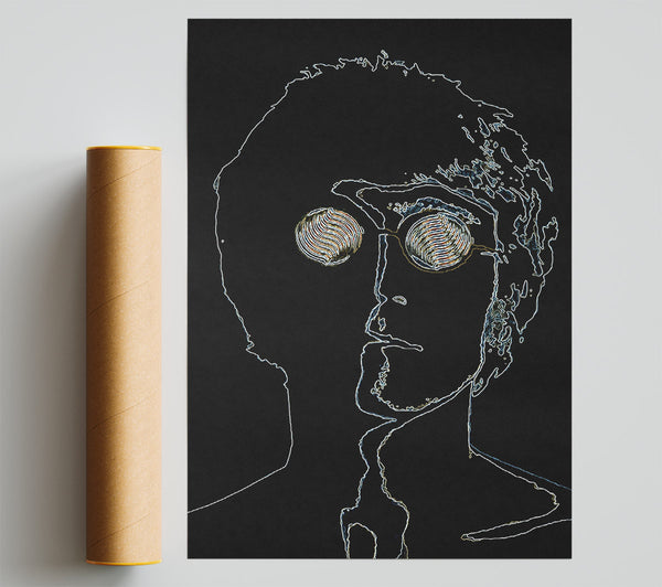 John Lennon Black Giclee Print