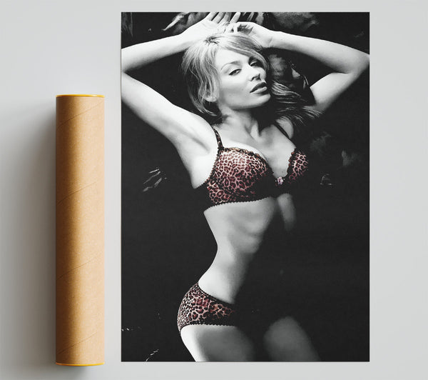 Kylie Minogue Lingerie Colour B N W Print