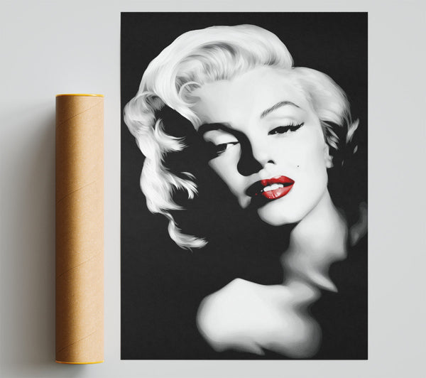 Marilyn Monroe Red Lips Portrait Print