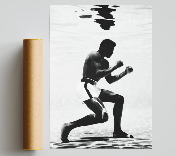 Muhammad Ali Boxing Under Water Print
