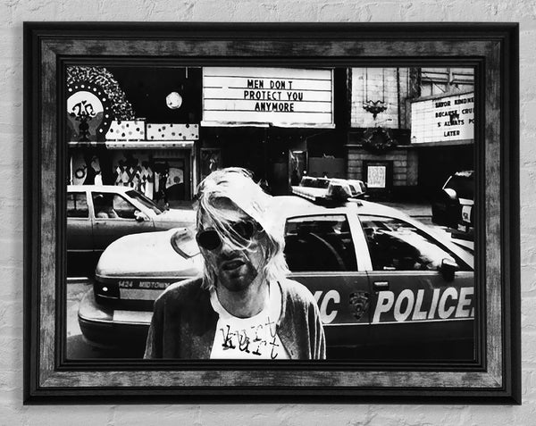 Kurt Cobain Police Car Framed Print