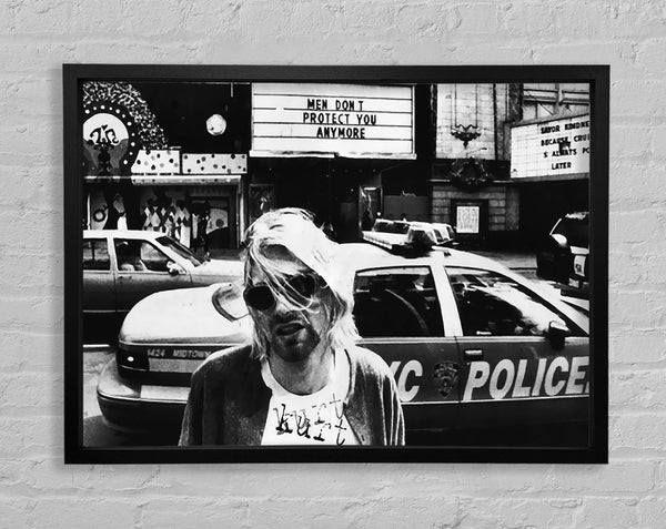 Kurt Cobain Police Car Framed Print