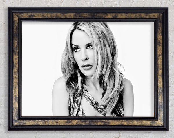 Kylie Minogue Look B n W Framed Print