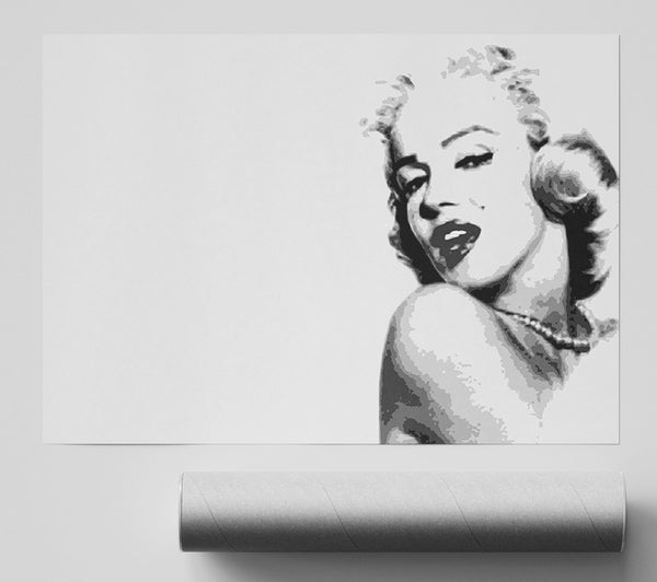 Marilyn Monroe Retro Grey Poster