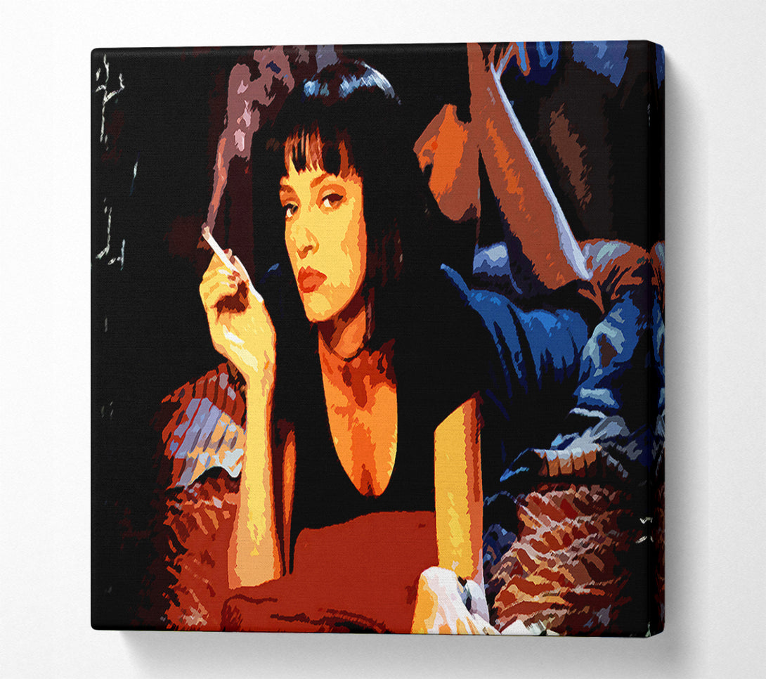  A Canvas Print of Pulp Fiction Mia Smoking Canvas Wall Art