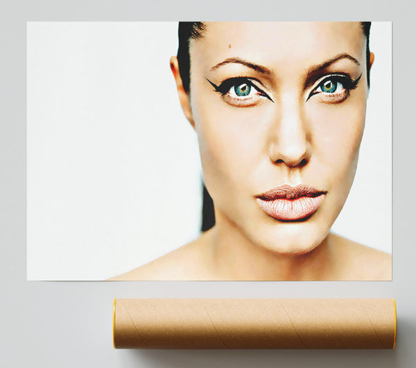 Angelina Jolie Cat Eyes Print