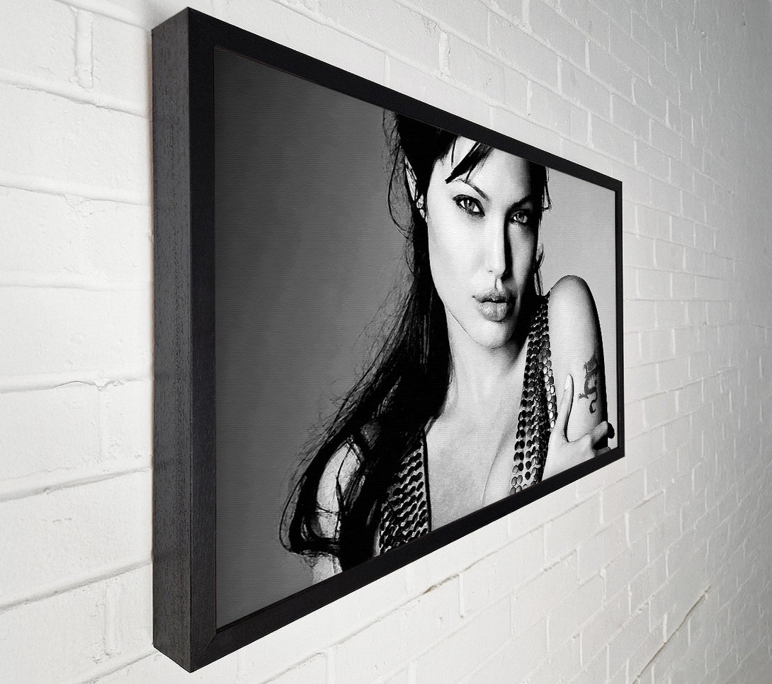  A Canvas Print of Angelina Jolie Dragon Tattoo Canvas Wall Art