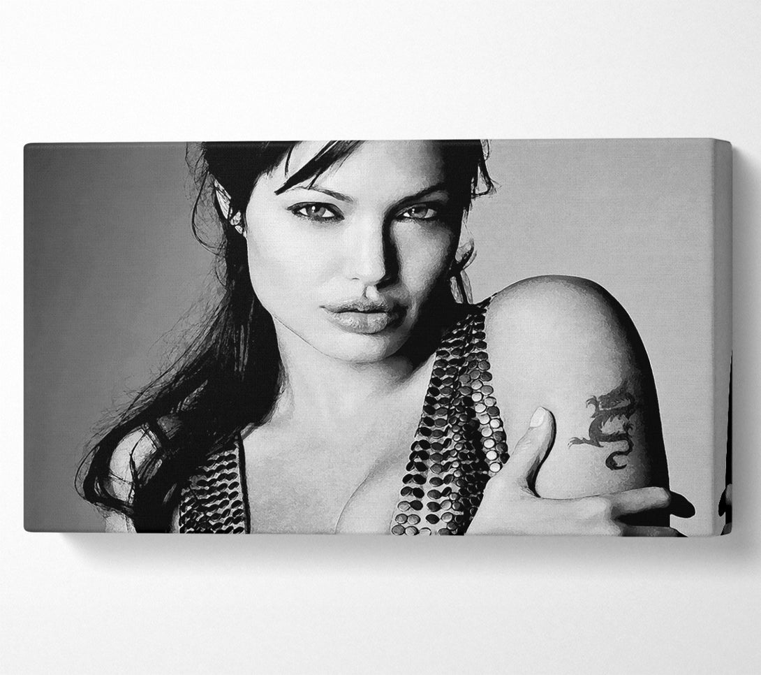  A Canvas Print of Angelina Jolie Dragon Tattoo Canvas Wall Art