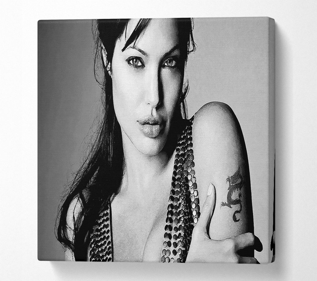  A Canvas Print of Angelina Jolie Dragon Tattoo Canvas Wall Art