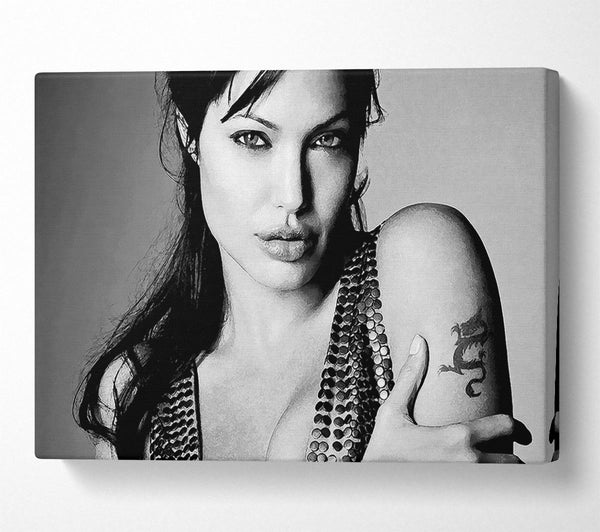  A Canvas Print of Angelina Jolie Dragon Tattoo Canvas Wall Art