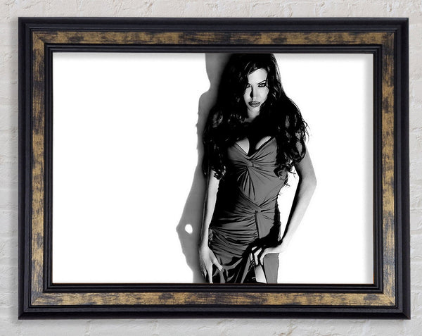 Angelina Jolie Dress B n W Framed Print