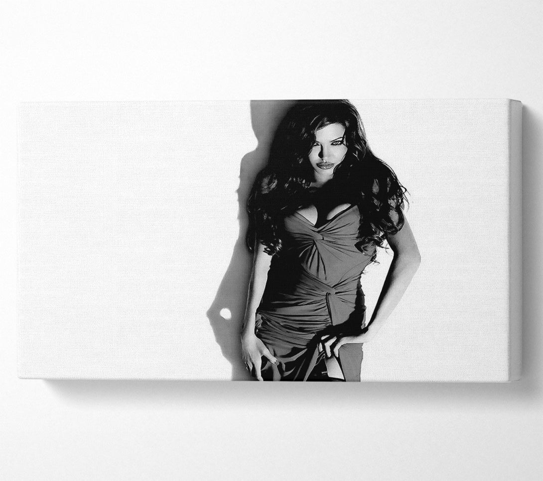  A Canvas Print of Angelina Jolie Dress B n W Canvas Wall Art