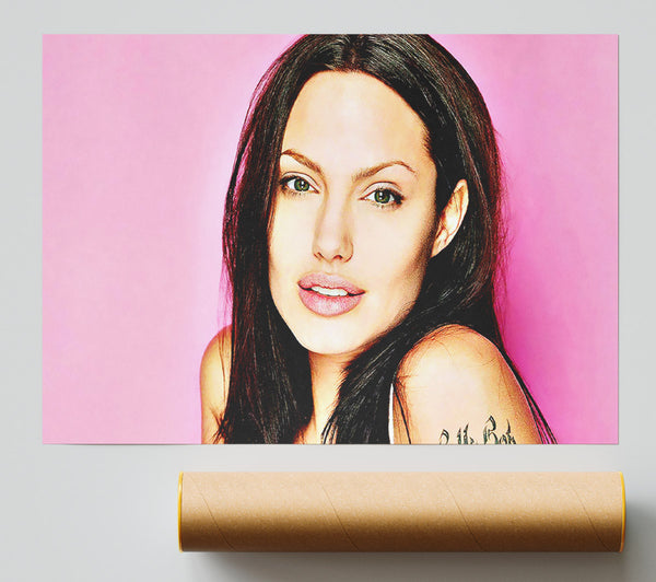 Angelina Jolie Pink Poster