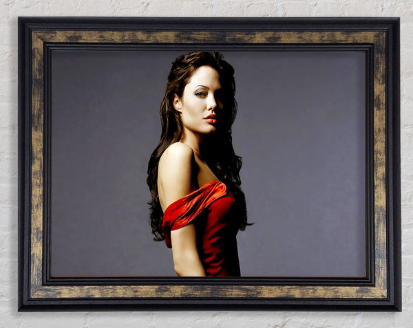 Angelina Jolie Red Dress Framed Print