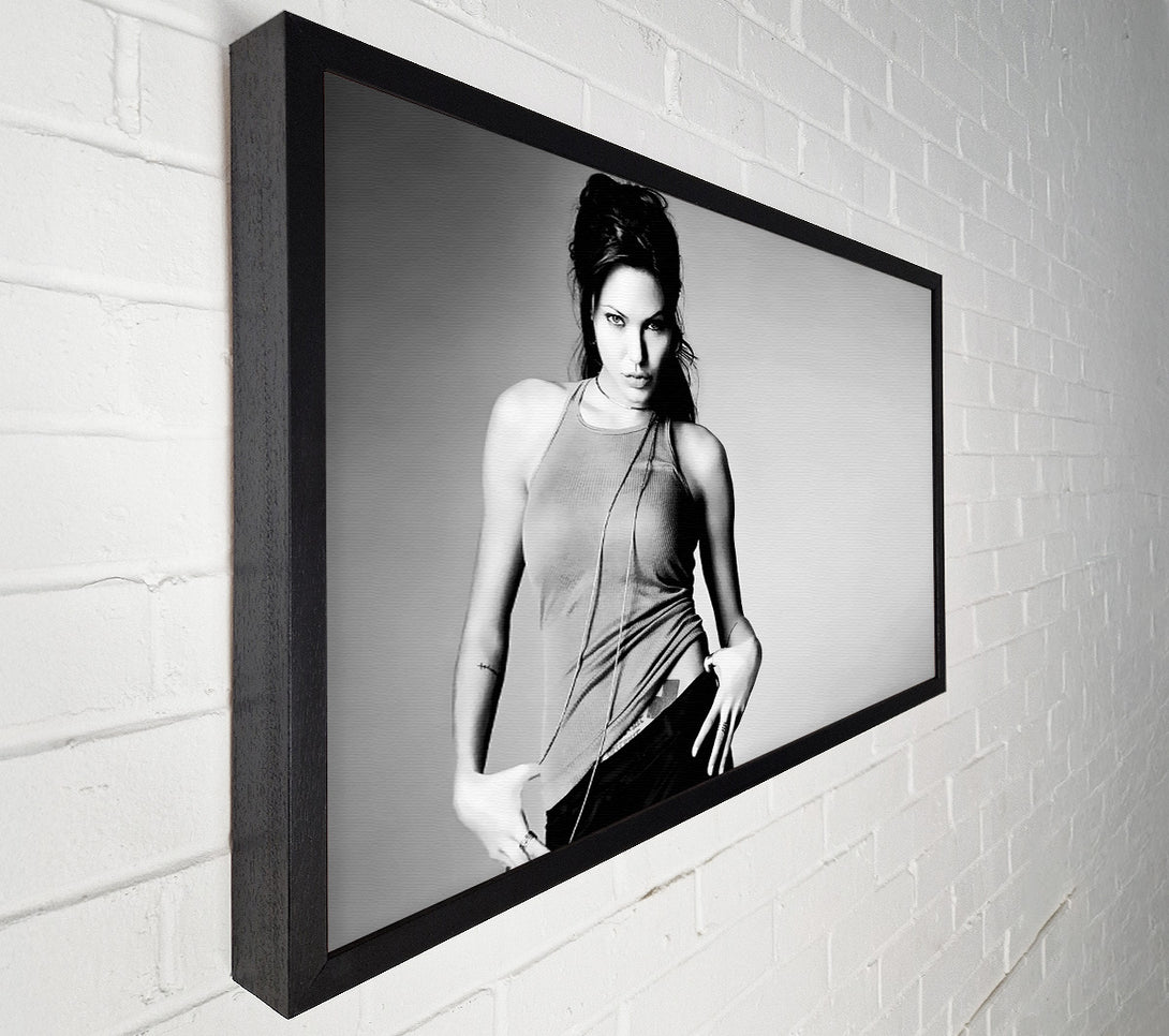  A Canvas Print of Angelina Jolie Sexy B n W Canvas Wall Art