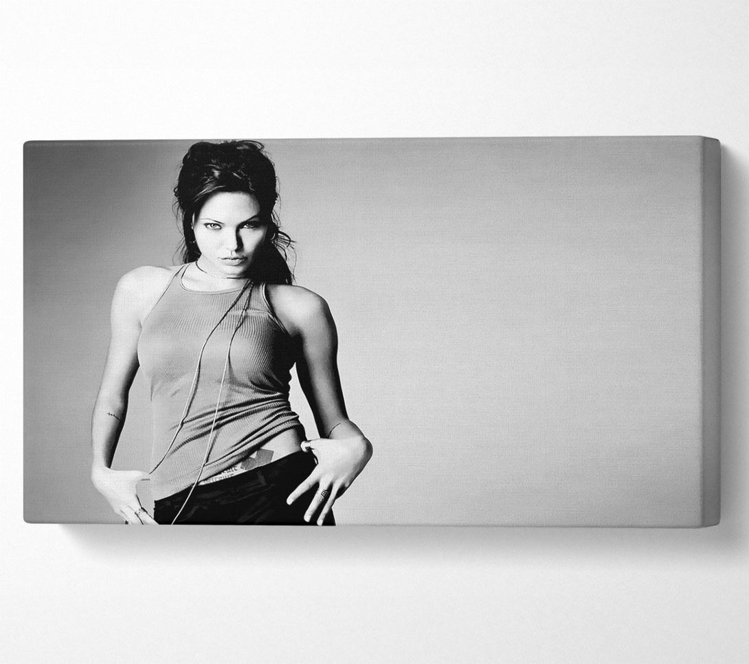  A Canvas Print of Angelina Jolie Sexy B n W Canvas Wall Art