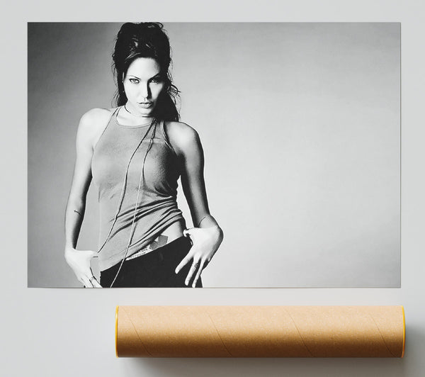 Angelina Jolie Sexy B N W Poster
