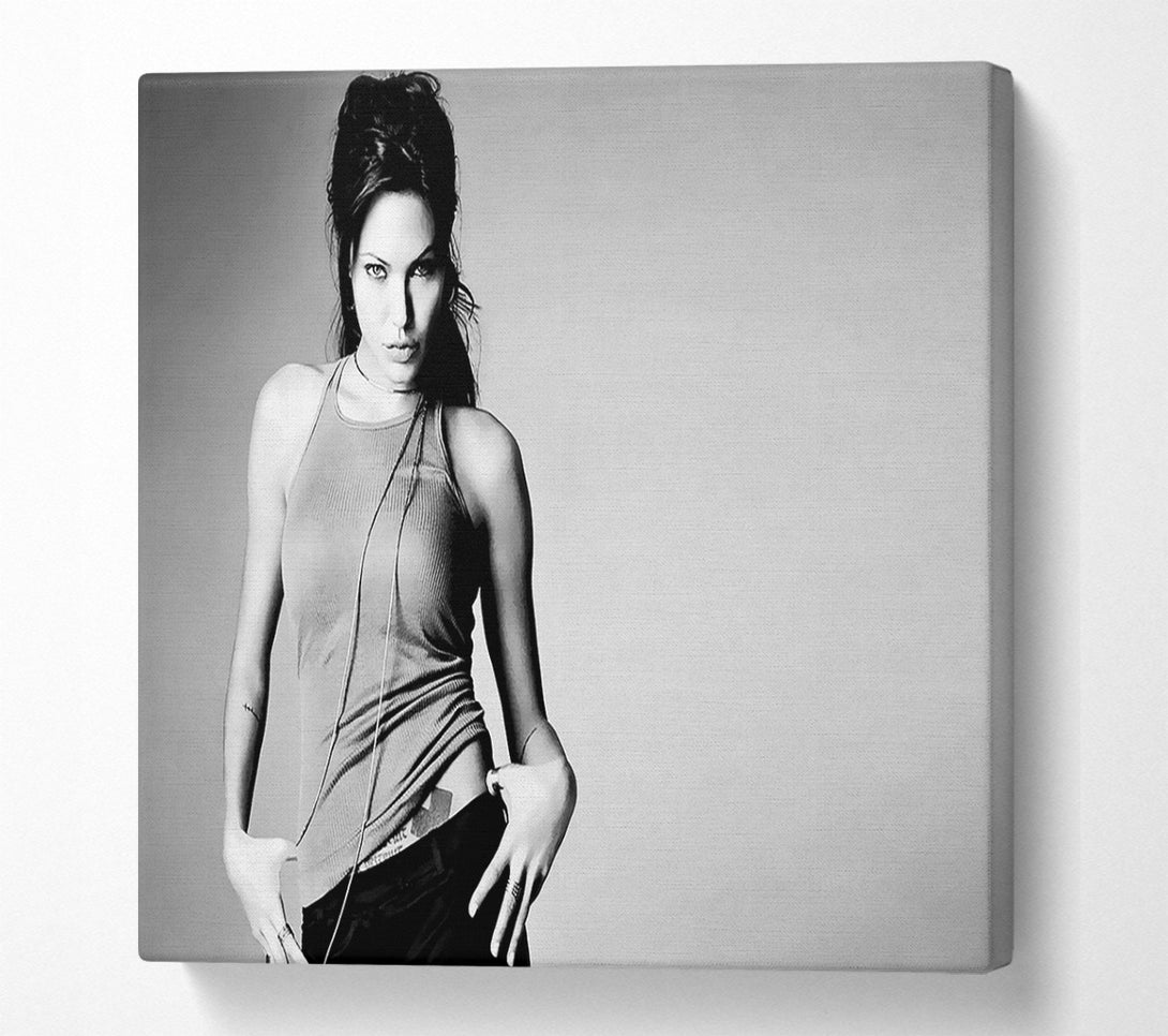  A Canvas Print of Angelina Jolie Sexy B n W Canvas Wall Art
