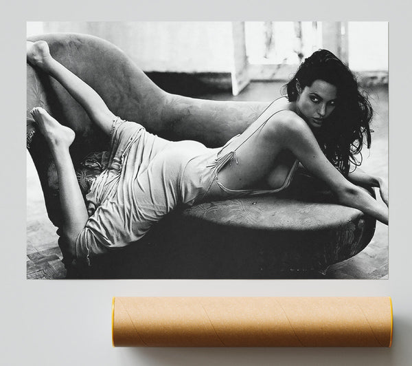 Angelina Jolie Sofa B N W Print