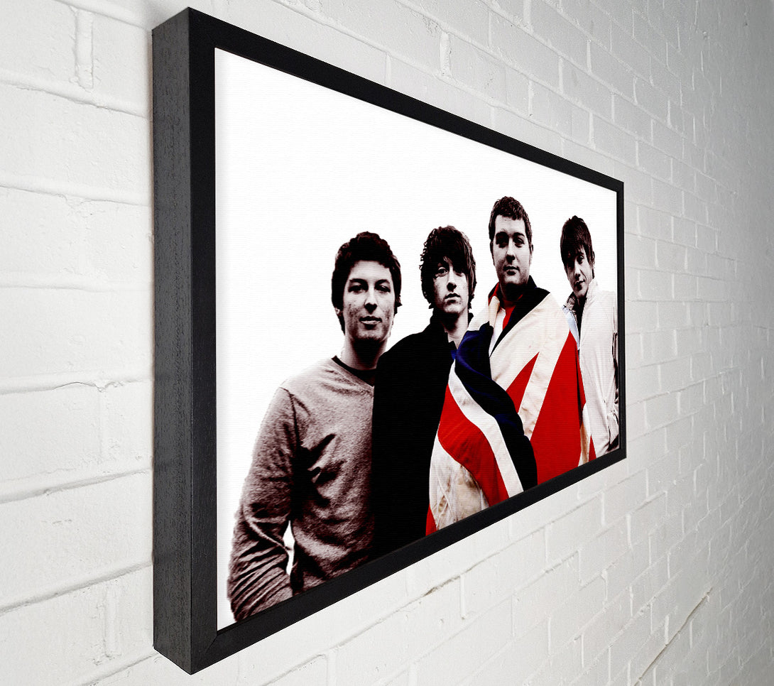  A Canvas Print of Arctic Monkeys British Flag B n W Canvas Art