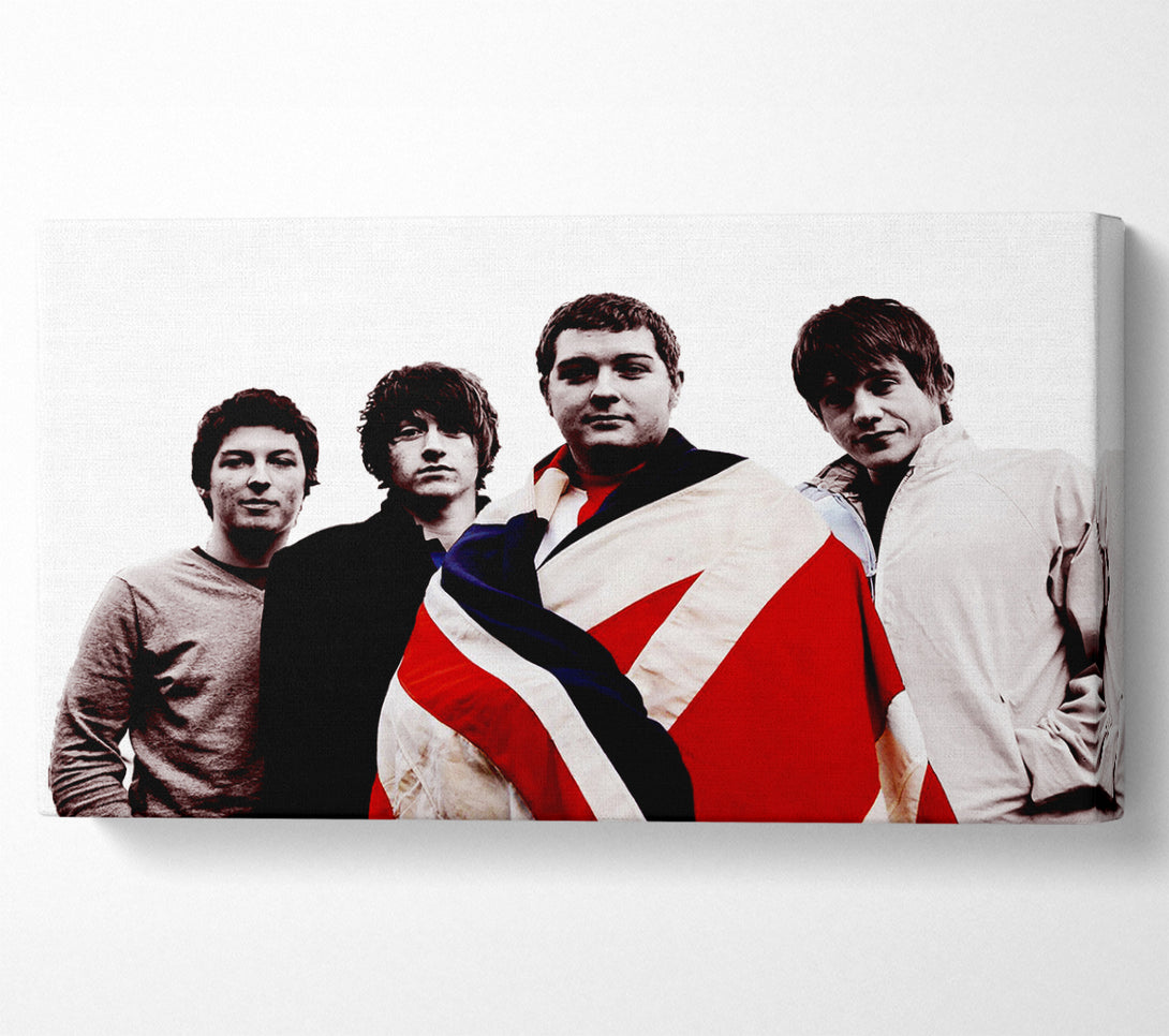  A Canvas Print of Arctic Monkeys British Flag B n W Canvas Art