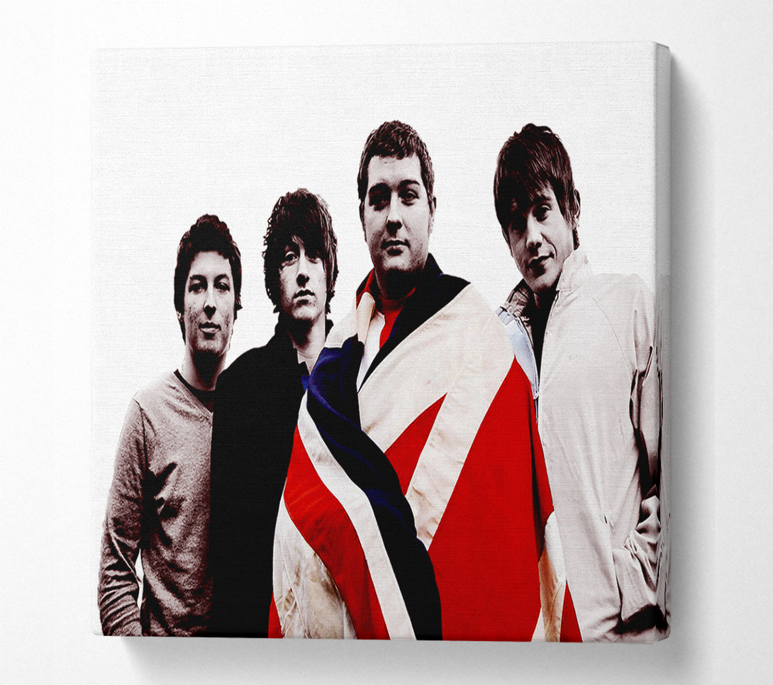  A Canvas Print of Arctic Monkeys British Flag B n W Canvas Art