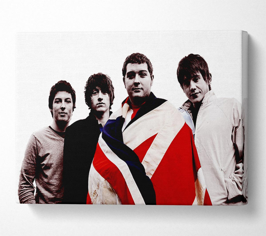  A Canvas Print of Arctic Monkeys British Flag B n W Canvas Art
