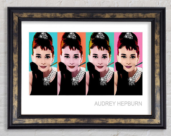 Audrey Hepburn 4 Faces Framed Print