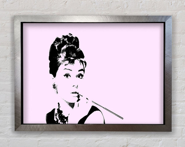 Audrey Hepburn Cigarette Pose Pink
